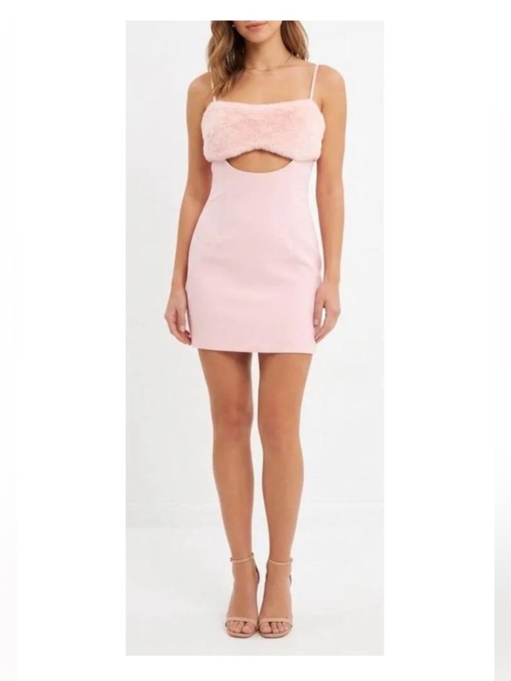 Naked Wardrobe The
Statement Mini Dress S Pink
Faux Fur Cutout NWT
Barbiecore